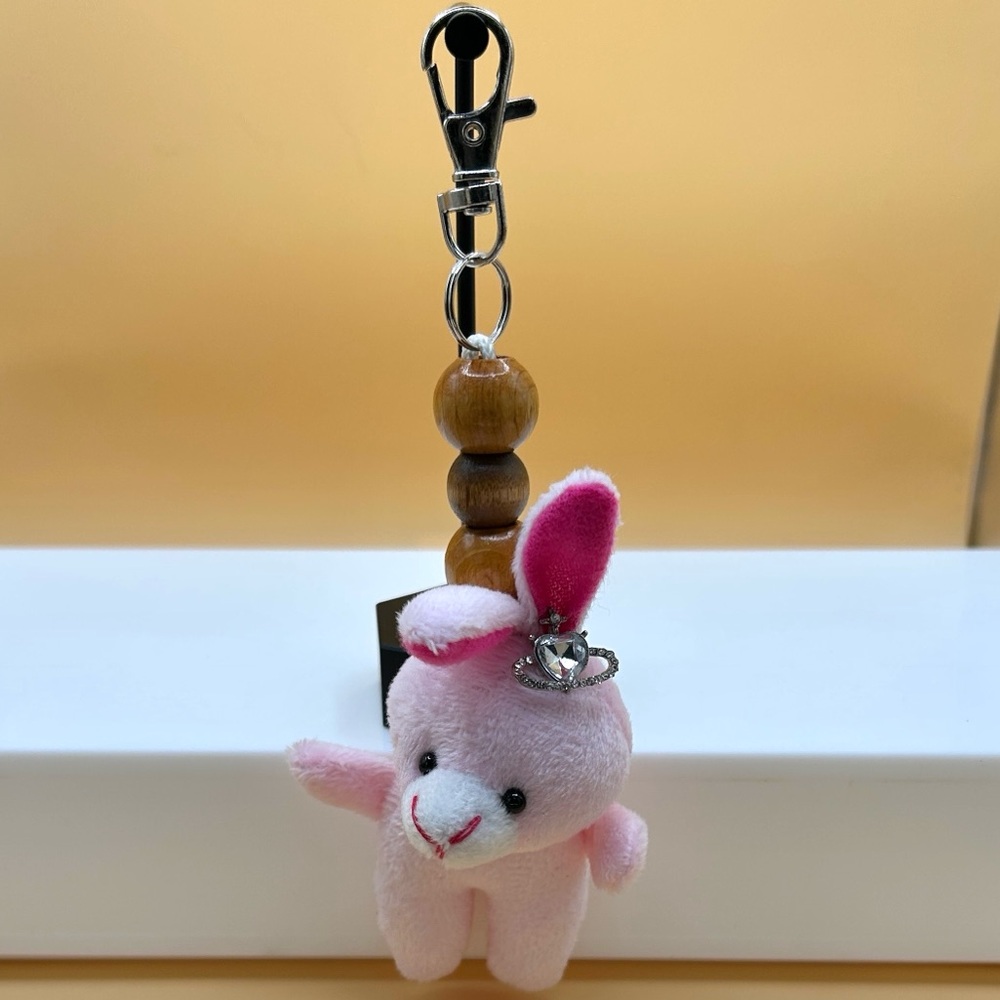 Pink Fashion Bunny Keychain - Picture 1 of 7